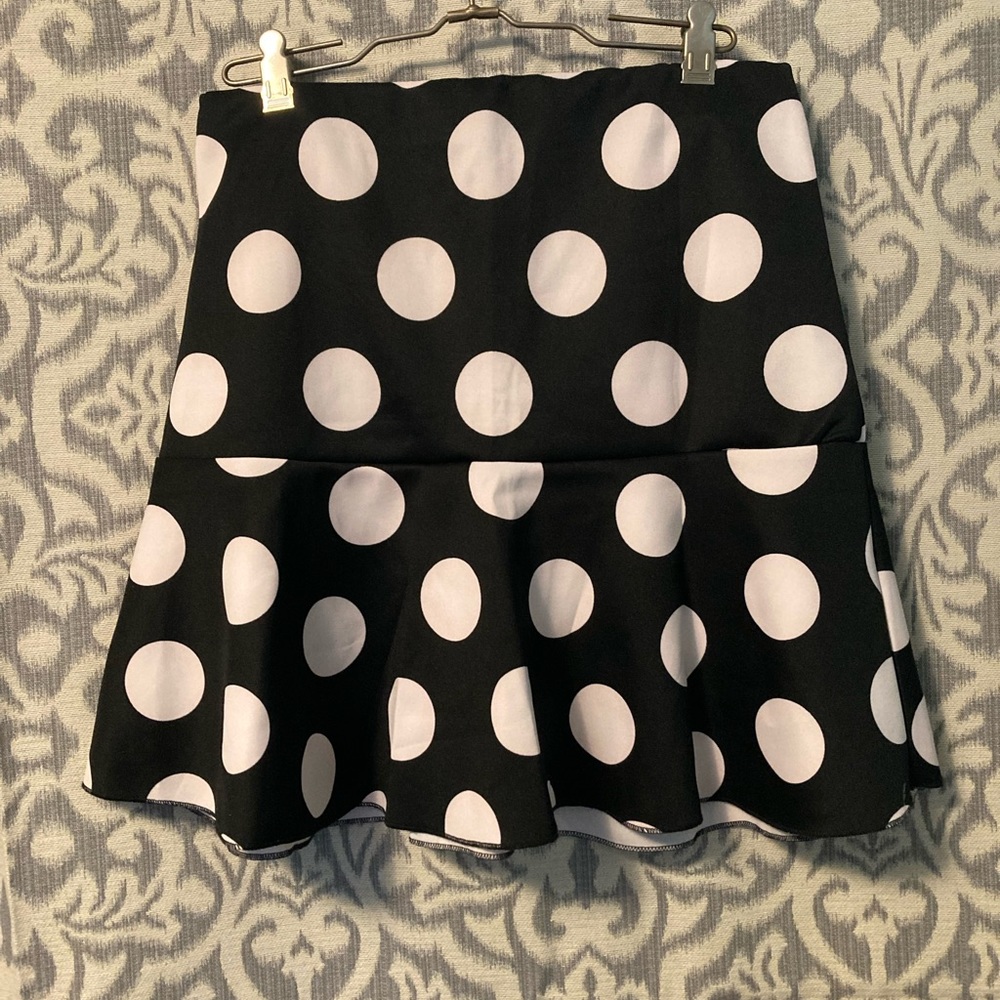 H&M Black and White Polka Dot Skirt Size S
